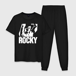 Пижама хлопковая мужская Rocky Balboa, цвет: черный