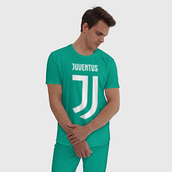 Пижама хлопковая мужская FC Juventus, цвет: зеленый — фото 2