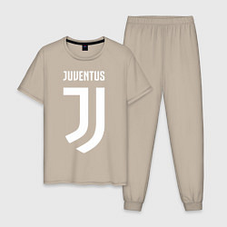 Пижама хлопковая мужская FC Juventus, цвет: миндальный