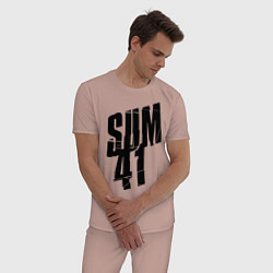 Пижама хлопковая мужская Sum Forty One цвета пыльно-розовый — фото 2
