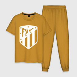 Пижама хлопковая мужская FC Atletico Madrid, цвет: горчичный