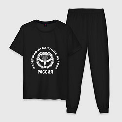Пижама хлопковая мужская Шеврон ВДВ цвета черный — фото 1