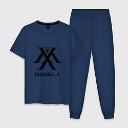 Пижама хлопковая мужская Monsta X, цвет: тёмно-синий
