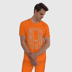 Пижама хлопковая мужская Attention Shinedown цвета оранжевый — фото 2
