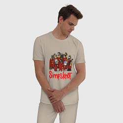 Пижама хлопковая мужская SimpsKnot, цвет: миндальный — фото 2