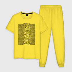 Пижама хлопковая мужская Unknown Pleasures, цвет: желтый