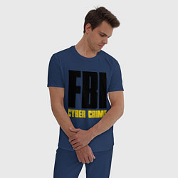 Пижама хлопковая мужская FBI: Cyber Crime, цвет: тёмно-синий — фото 2