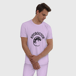 Пижама хлопковая мужская Кровосток: крыса, цвет: лаванда — фото 2
