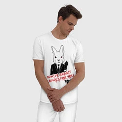 Пижама хлопковая мужская Misfits: White rabbit, цвет: белый — фото 2