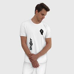 Пижама хлопковая мужская Skillet Force, цвет: белый — фото 2
