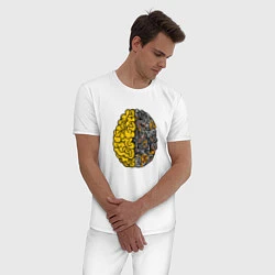 Пижама хлопковая мужская Мозг инженера, цвет: белый — фото 2