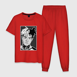 Пижама хлопковая мужская XXXtentacion portrait, цвет: красный