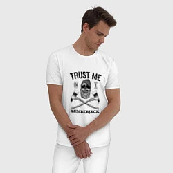 Пижама хлопковая мужская Trust me: Lumerjack, цвет: белый — фото 2