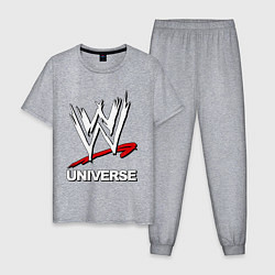 Пижама хлопковая мужская WWE universe, цвет: меланж