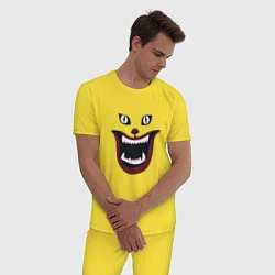 Пижама хлопковая мужская Безумная лица, цвет: желтый — фото 2