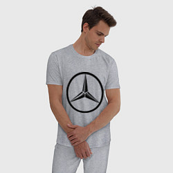 Пижама хлопковая мужская Mercedes-Benz logo, цвет: меланж — фото 2