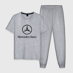 Пижама хлопковая мужская Logo Mercedes-Benz, цвет: меланж