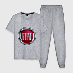 Пижама хлопковая мужская FIAT logo, цвет: меланж