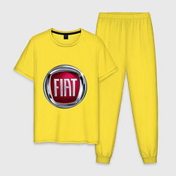 Пижама хлопковая мужская FIAT logo, цвет: желтый