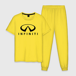 Пижама хлопковая мужская Infiniti logo, цвет: желтый