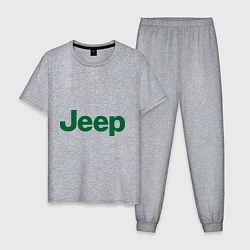 Пижама хлопковая мужская Logo Jeep, цвет: меланж