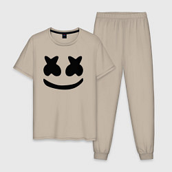 Пижама хлопковая мужская Marshmello, цвет: миндальный