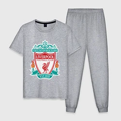 Пижама хлопковая мужская Liverpool FC, цвет: меланж