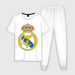 Пижама хлопковая мужская Real Madrid FC, цвет: белый