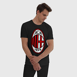 Пижама хлопковая мужская Milan ACM, цвет: черный — фото 2