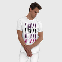 Пижама хлопковая мужская Get Nirvana, цвет: белый — фото 2