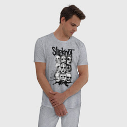 Пижама хлопковая мужская Slipknot Faces, цвет: меланж — фото 2