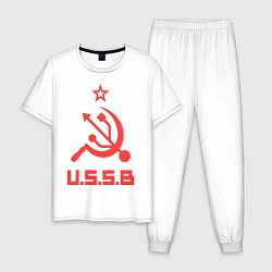 Пижама хлопковая мужская USSB, цвет: белый