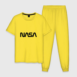 Пижама хлопковая мужская NASA, цвет: желтый