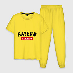 Пижама хлопковая мужская FC Bayern Est. 1900, цвет: желтый