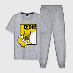 Пижама хлопковая мужская Homer D'OH!, цвет: меланж