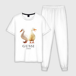 Пижама хлопковая мужская GUSSI Ga-Ga, цвет: белый