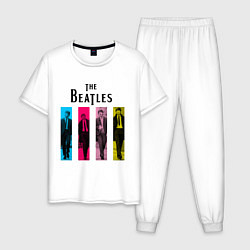 Пижама хлопковая мужская Walking Beatles, цвет: белый