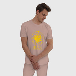 Пижама хлопковая мужская Praise The Sun, цвет: пыльно-розовый — фото 2