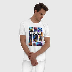 Пижама хлопковая мужская Fortnite GTA, цвет: белый — фото 2