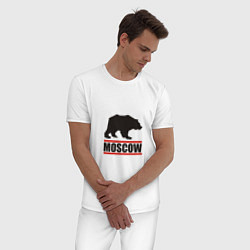 Пижама хлопковая мужская Moscow Bear, цвет: белый — фото 2