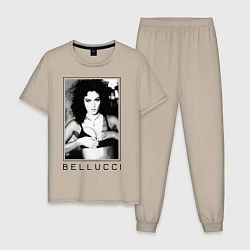 Пижама хлопковая мужская Monica Bellucci: Black, цвет: миндальный