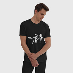 Пижама хлопковая мужская Daft Punk, цвет: черный — фото 2
