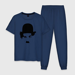 Пижама хлопковая мужская Чарли Чаплин, цвет: тёмно-синий