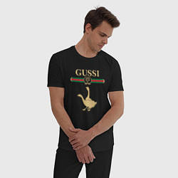 Пижама хлопковая мужская GUSSI Fashion, цвет: черный — фото 2