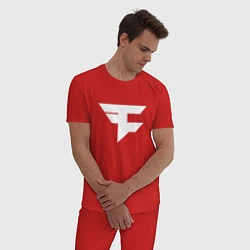 Пижама хлопковая мужская FAZE Symbol, цвет: красный — фото 2