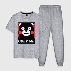 Пижама хлопковая мужская Kumamon: Obey Me, цвет: меланж