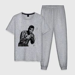 Пижама хлопковая мужская Myke Tyson: Boxing, цвет: меланж