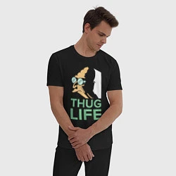 Пижама хлопковая мужская Zoidberg: Thug Life, цвет: черный — фото 2