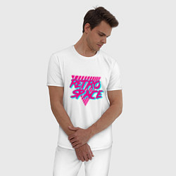 Пижама хлопковая мужская Retro Space, цвет: белый — фото 2