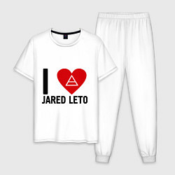 Пижама хлопковая мужская I love Jared Leto, цвет: белый